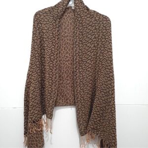 Pashmina Animal Print Wrap in Brown